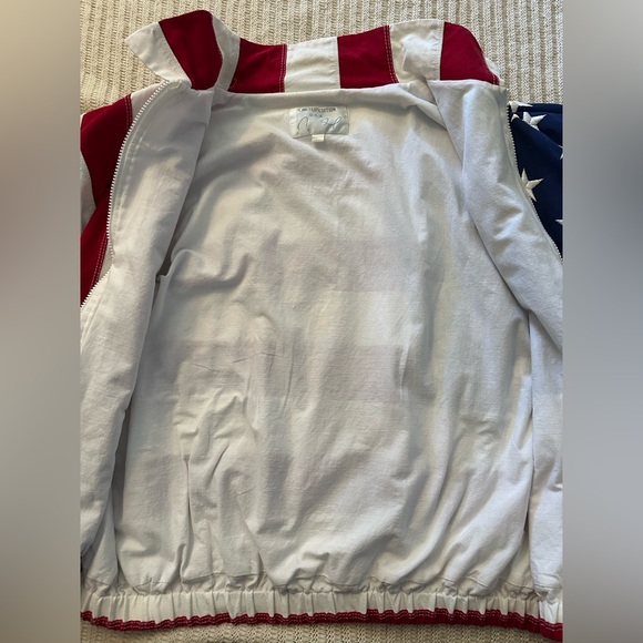 Vtg Limited Edition USA Flag Bomber Jacket American Stripes 90s Patriotic Sz XL - Picture 13 of 15